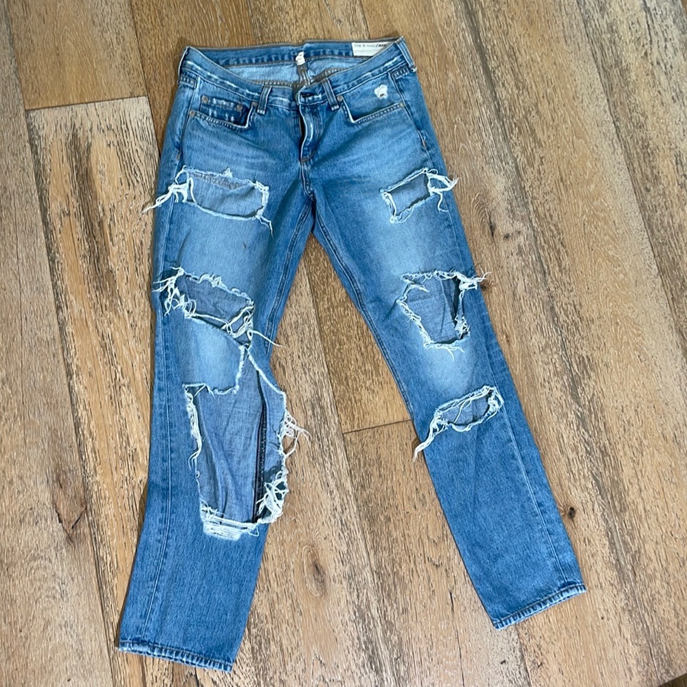 Rag & Bone Ripped Boyfriend Jeans